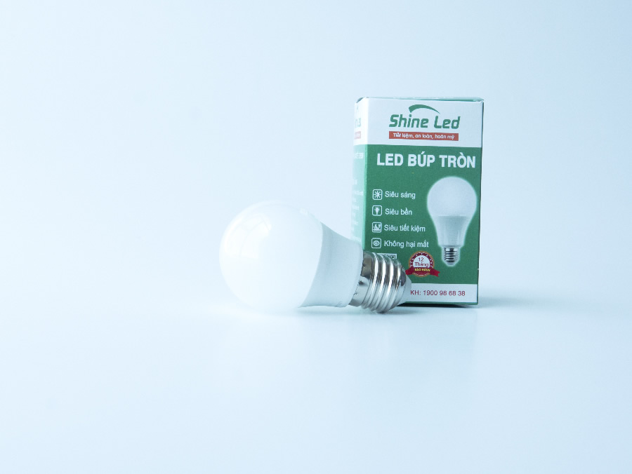 Đèn LED Búp tròn trắng(T01)-3W
